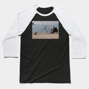 Cat with fisherman Baseball T-Shirt